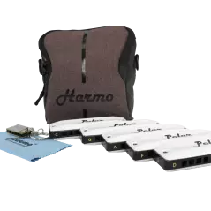 Harmo Polar pro pack set of 5 harmonica with gig bag and keychain harmonica