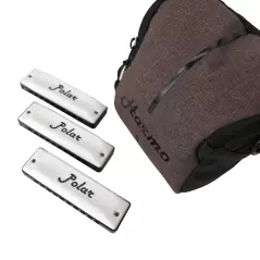 Harmo Polar pro pack set of 3 harmonica with gig bag and keychain harmonica