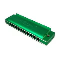 Custom Harmonica Green Aluminum - Key of C