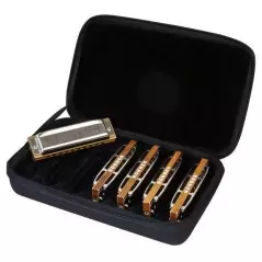 Hohner Blues Harp Set of 5 harmonicas and the Case